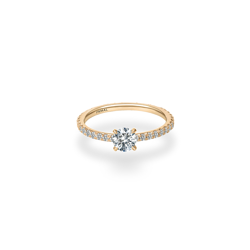 0.32ct Velle Solitaire Pave Ring [D/VVS2/IDEAL] - PRMAL