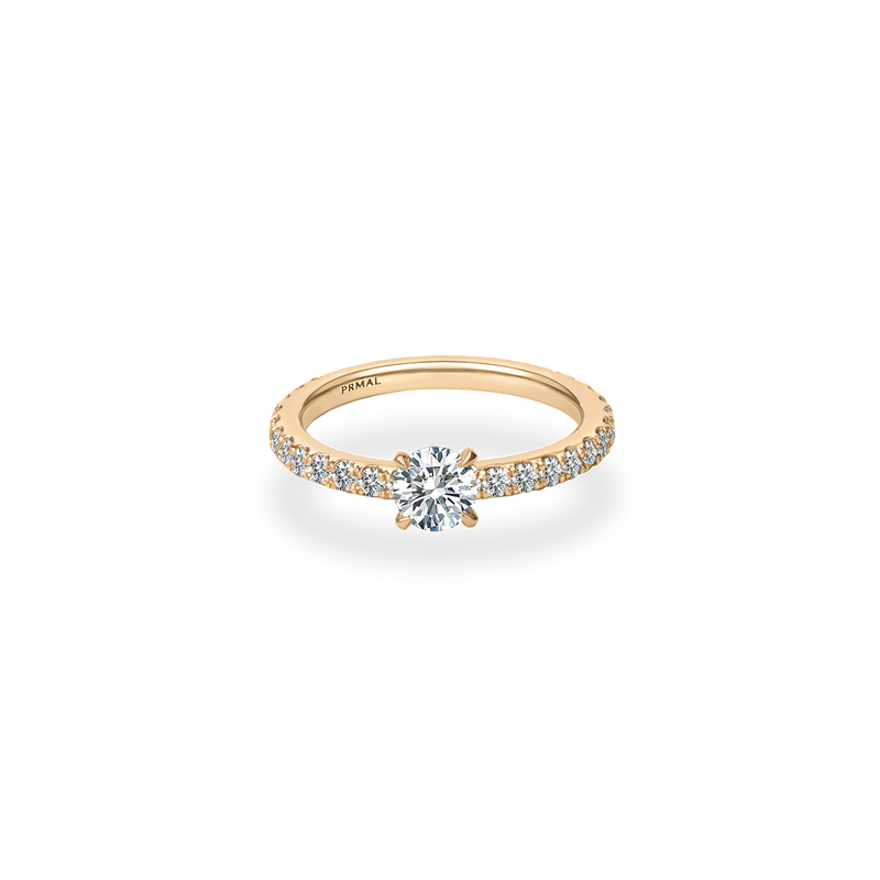 Faro Solitaire Bold Pave Ring - PRMAL