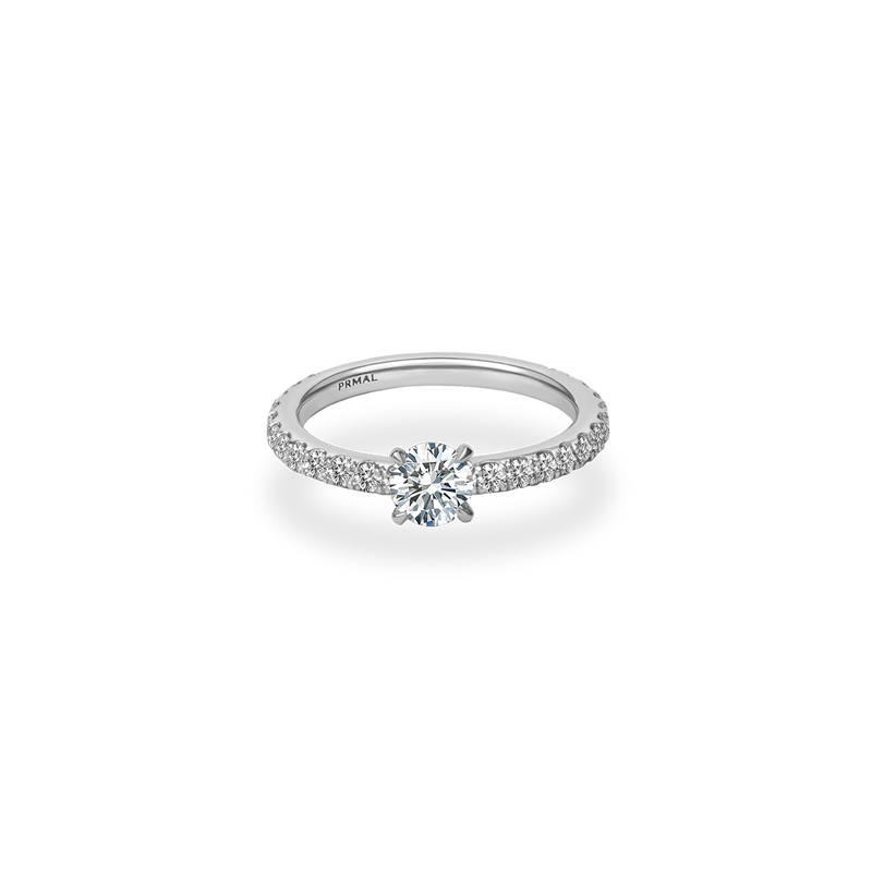Faro Solitaire Bold Pave Ring - PRMAL