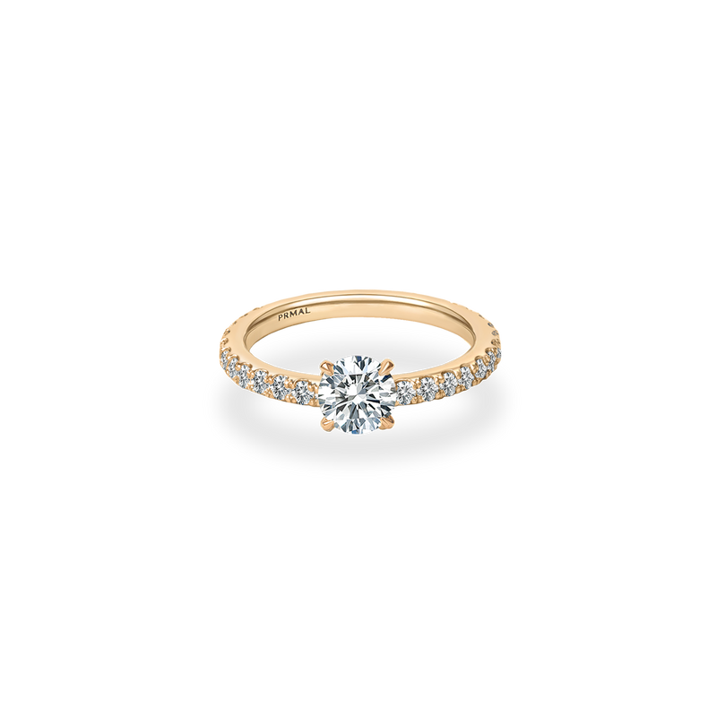 Faro Solitaire Bold Pave Ring - PRMAL