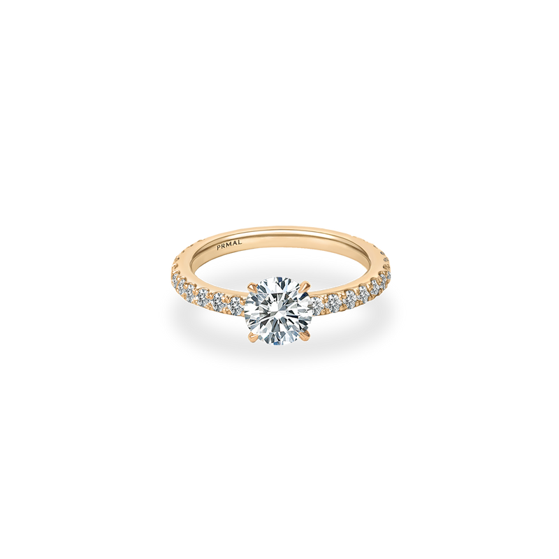 Faro Solitaire Bold Pave Ring - PRMAL