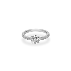 0.70ct Faro Solitaire Bold Pave Ring [D/VVS2/IDEAL] - PRMAL
