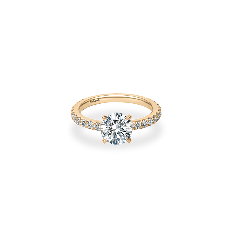 Faro Solitaire Bold Pave Ring - PRMAL