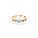 Como Solitaire Bold Pave Flat Ring - PRMAL