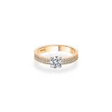 Como Solitaire Bold Pave Flat Ring - PRMAL