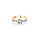 Como Solitaire Bold Pave Flat Ring - PRMAL