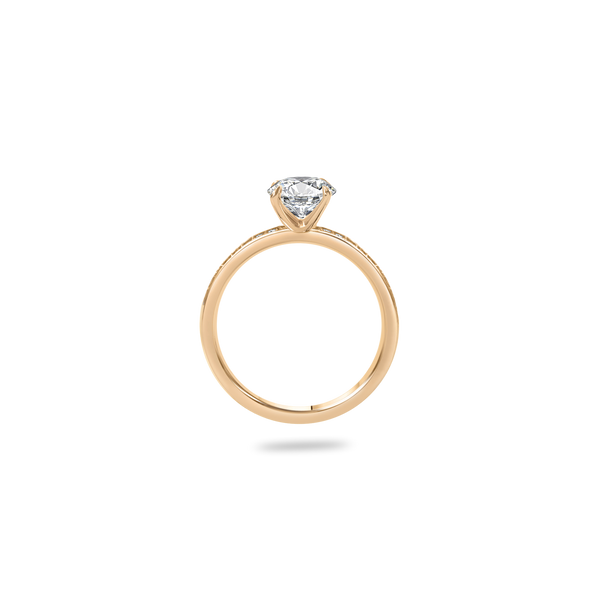 Como Solitaire Bold Pave Flat Ring - PRMAL