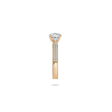 Como Solitaire Bold Pave Flat Ring - PRMAL