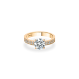 Como Solitaire Bold Pave Flat Ring - PRMAL