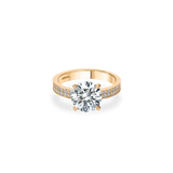 Como Solitaire Bold Pave Flat Ring - PRMAL