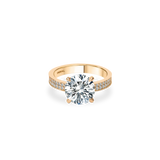 Como Solitaire Bold Pave Flat Ring - PRMAL