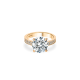 Como Solitaire Bold Pave Flat Ring - PRMAL