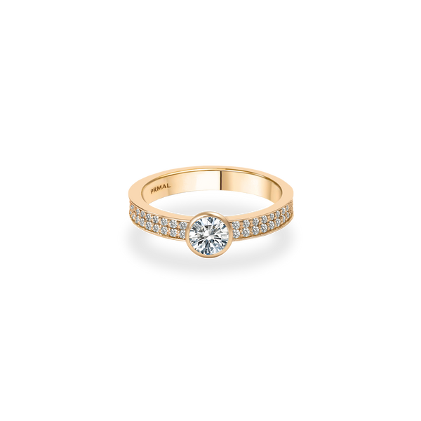 Ceri Bezel Bold Pave Flat Ring - PRMAL