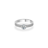 Ceri Bezel Bold Pave Flat Ring - PRMAL