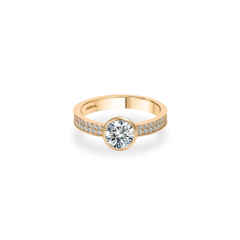 Ceri Bezel Bold Pave Flat Ring - PRMAL