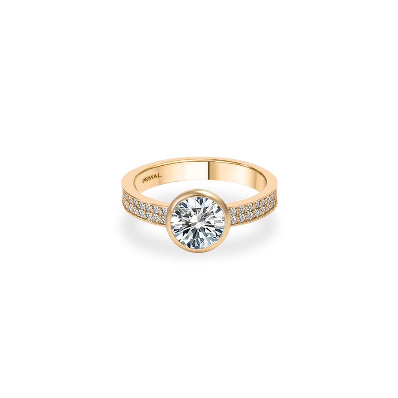 Ceri Bezel Bold Pave Flat Ring - PRMAL