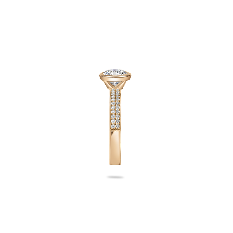 Ceri Bezel Bold Pave Flat Ring - PRMAL