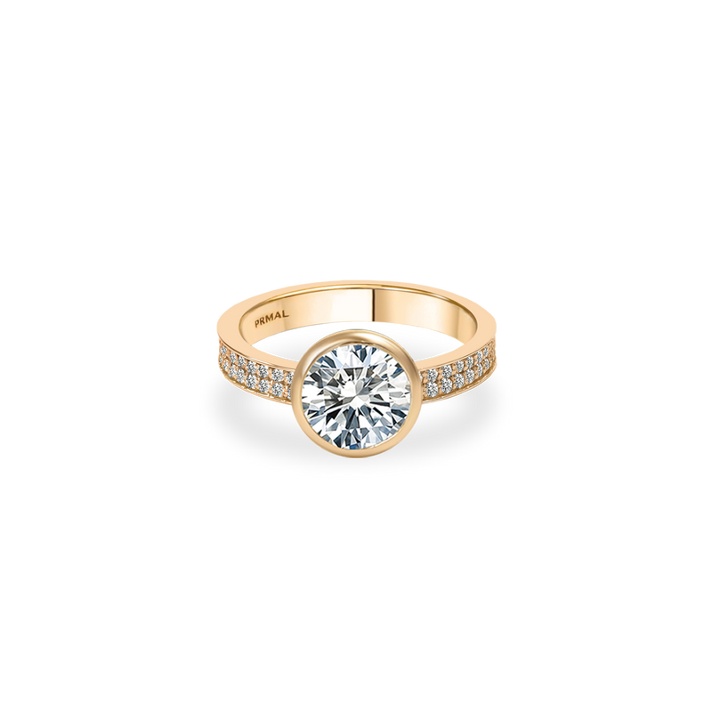 Ceri Bezel Bold Pave Flat Ring - PRMAL