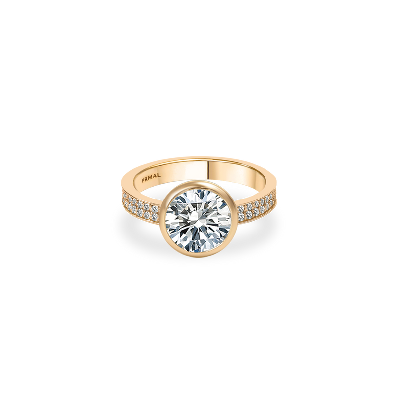 Ceri Bezel Bold Pave Flat Ring - PRMAL