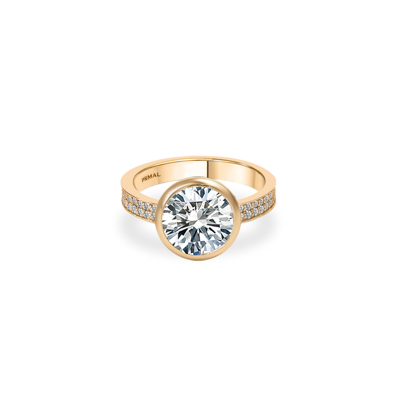 Ceri Bezel Bold Pave Flat Ring - PRMAL