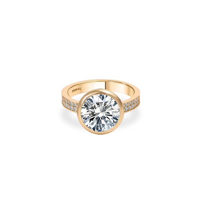 Ceri Bezel Bold Pave Flat Ring - PRMAL