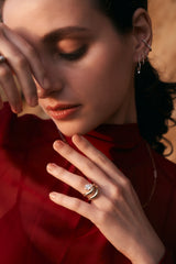 Infinity Wave Dome Ring [Pear] - PRMAL