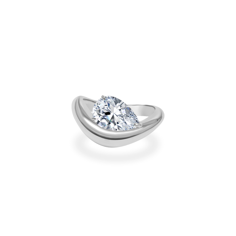 Infinity Wave Dome Ring [Pear] - PRMAL