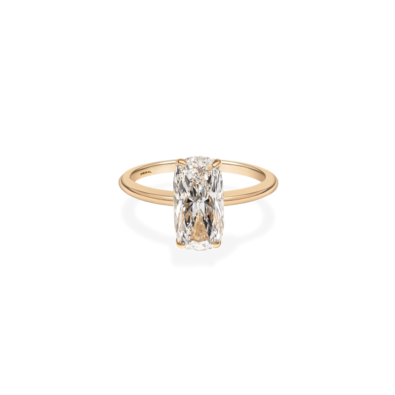 2ct Vertical Cushion Diamond Ring - PRMAL