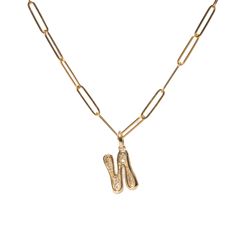 Pave Dome Letter Necklace - PRMAL