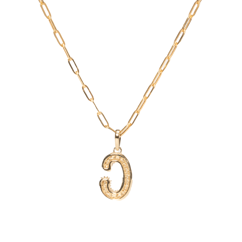 Pave Dome Letter C Necklace - PRMAL