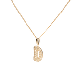 Pave Dome Letter D Necklace - PRMAL