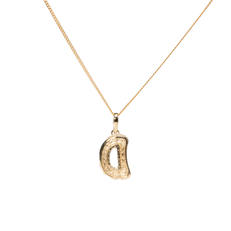 Pave Dome Letter D Necklace - PRMAL