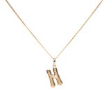 Pave Dome Letter H Necklace - PRMAL