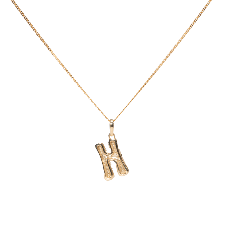 Pave Dome Letter H Necklace - PRMAL