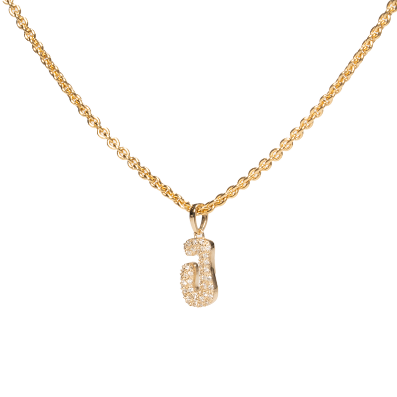 Pave Dome Letter J Necklace - PRMAL