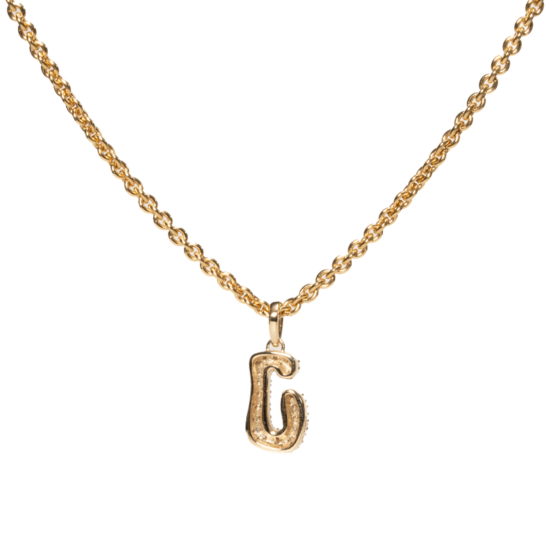 Pave Dome Letter J Necklace - PRMAL