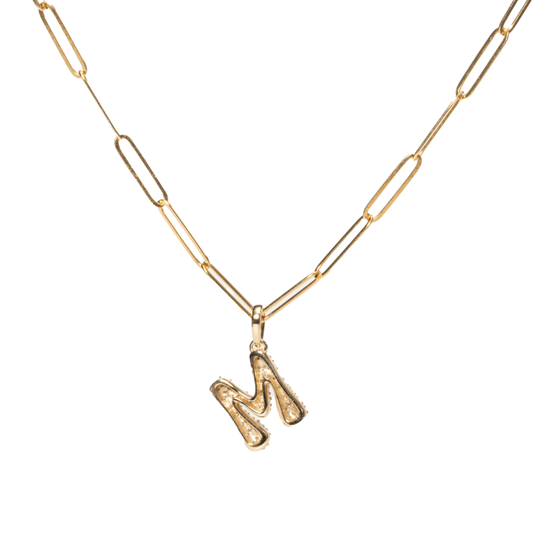 Pave Dome Letter Necklace - PRMAL