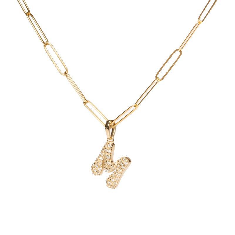 Pave Dome Letter Charm