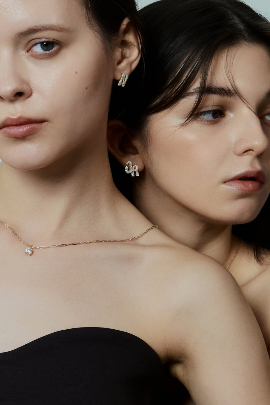Pave Dome Letter Earring