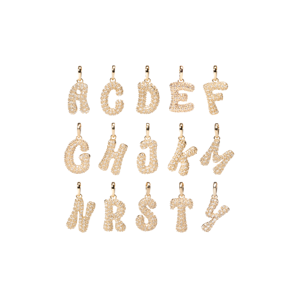 Pave Dome Letter Charm - PRMAL