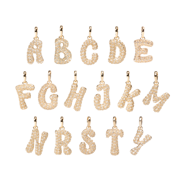 Pave Dome Letter Charm - PRMAL