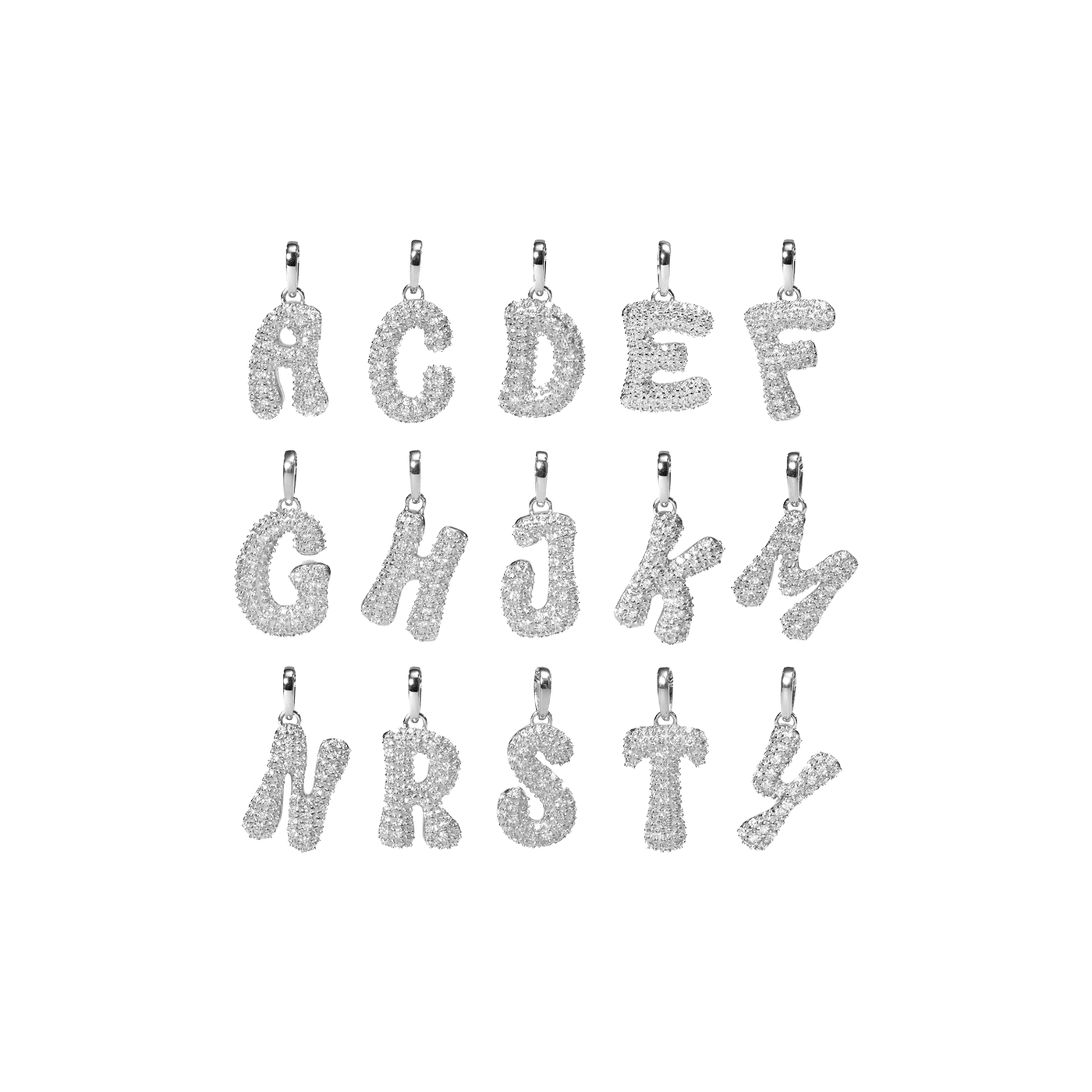 Pave Dome Letter Charm - PRMAL