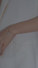 Pave Dome Letter T Bracelet - PRMAL