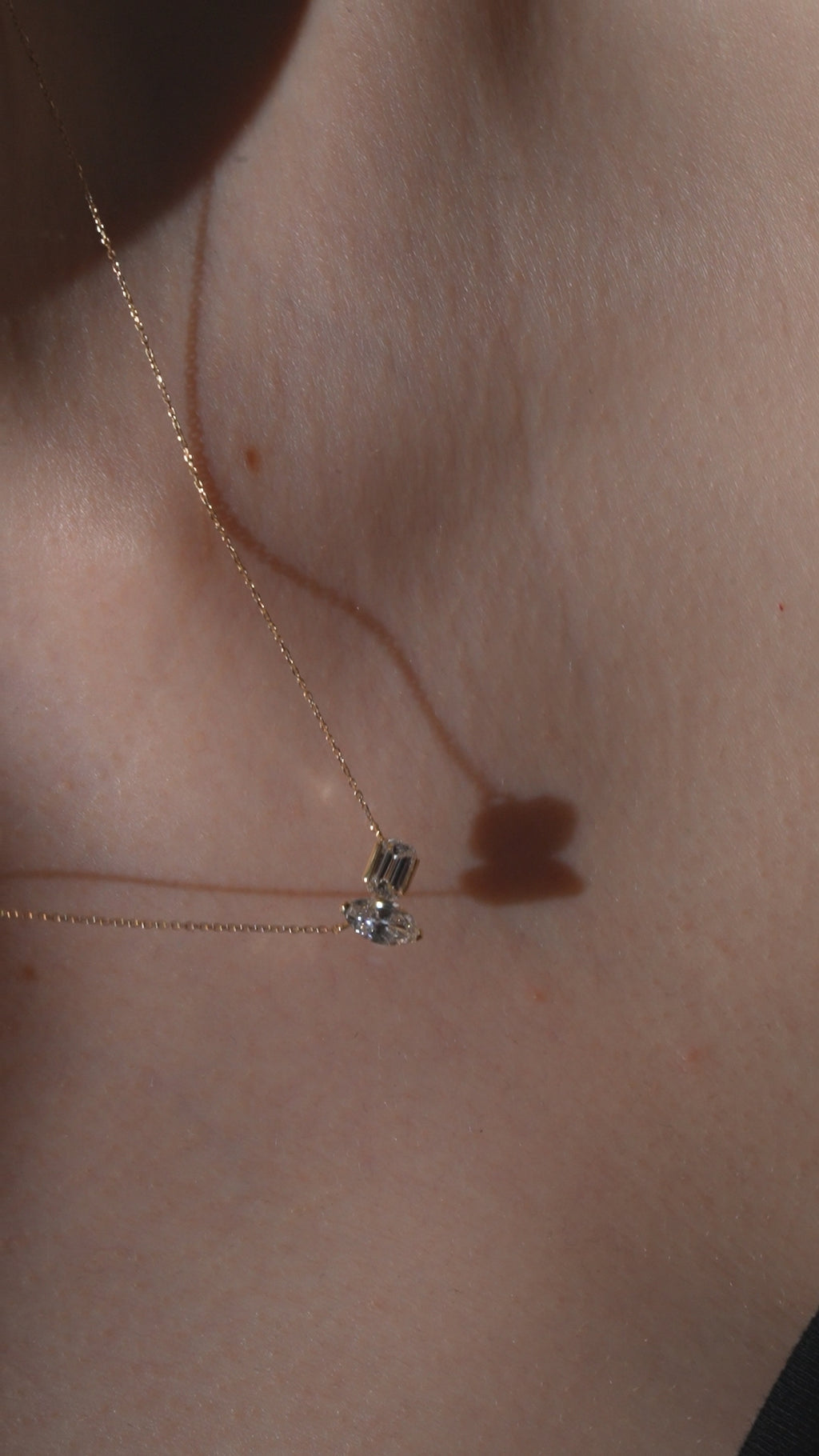 Marquise Emerald Duo Necklace - PRMAL