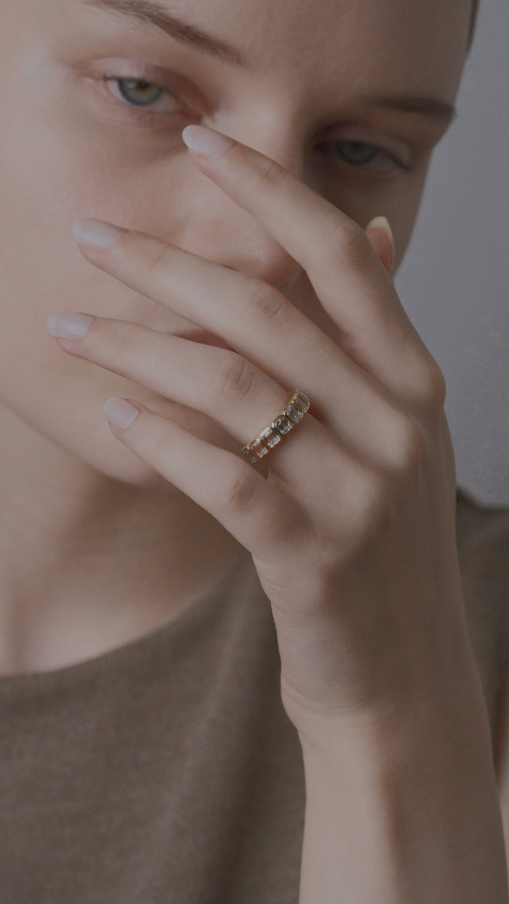 Emerald Half Eternity Ring [Bridal Edition] - PRMAL