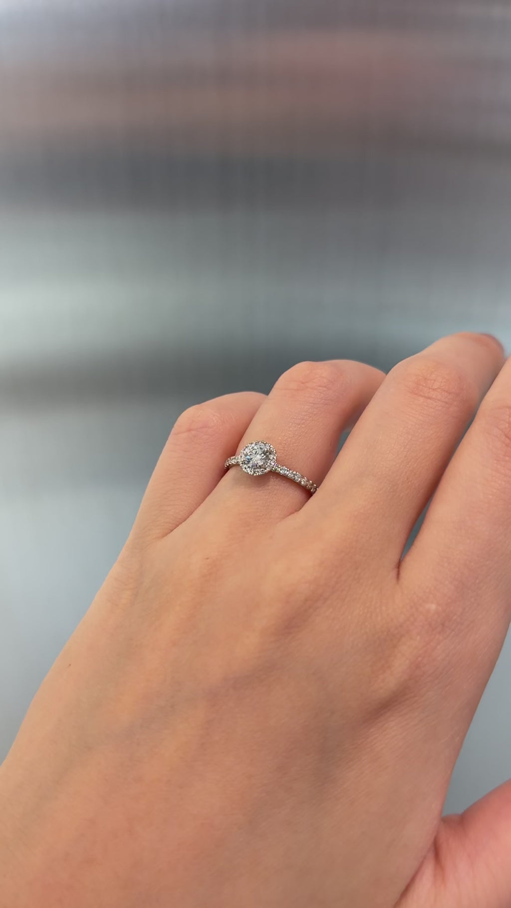 0.32ct Rolla Halo Pave Ring - PRMAL