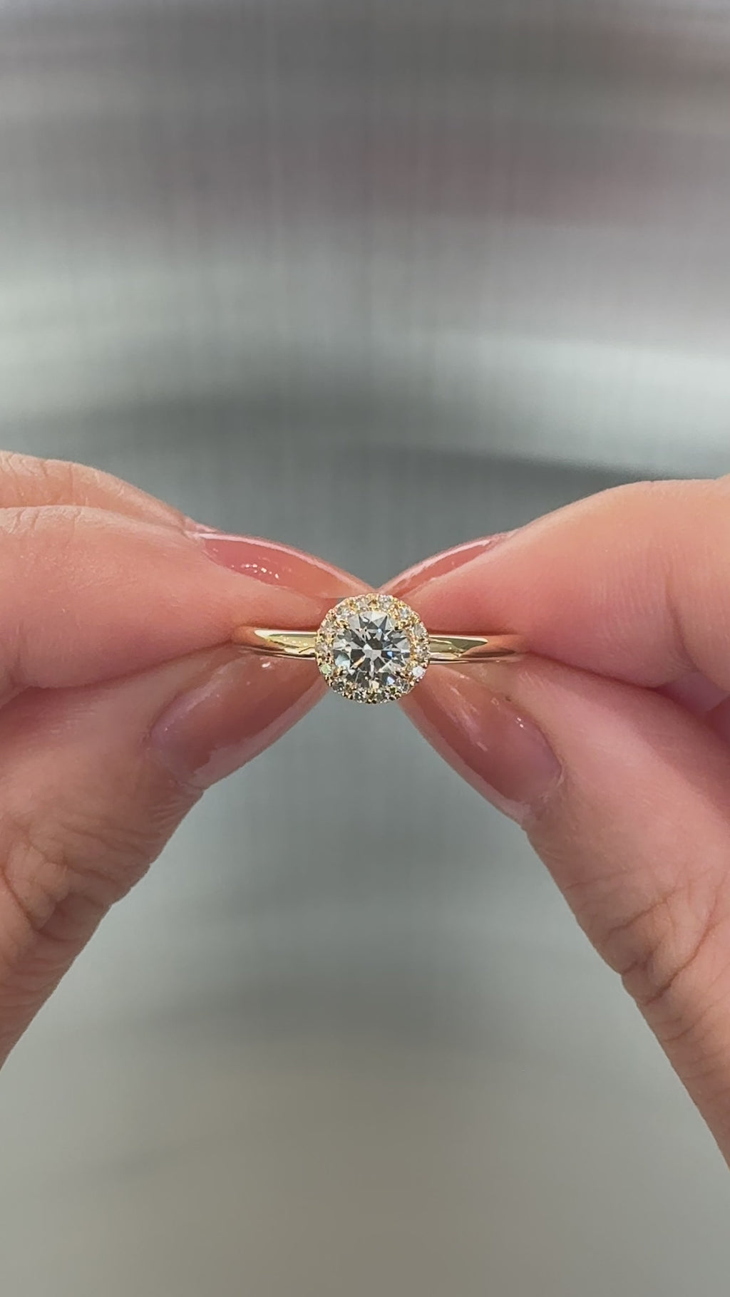 0.30ct Faria Halo Bold Plain Ring [D/VVS2/EX] - PRMAL