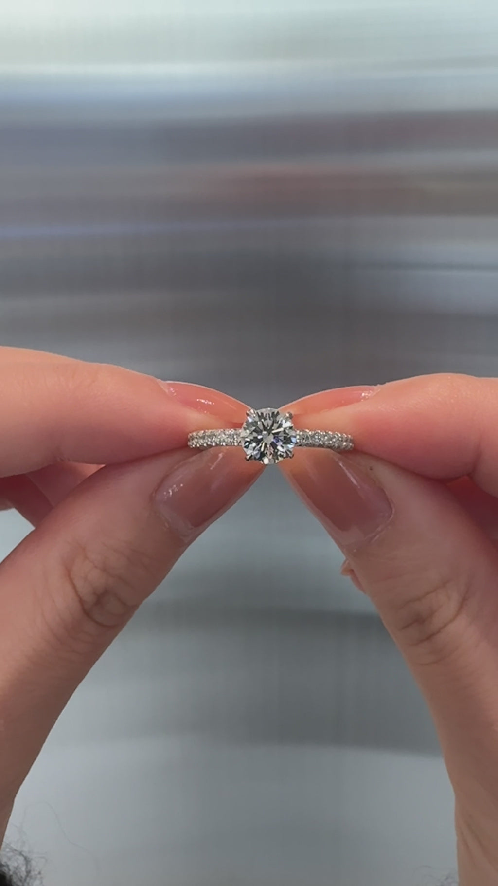 0.70ct Faro Solitaire Bold Pave Ring [D/VVS2/IDEAL] - PRMAL