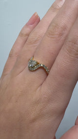 Infinity Pear Cross Wave Ring [Bridal Edition] - PRMAL