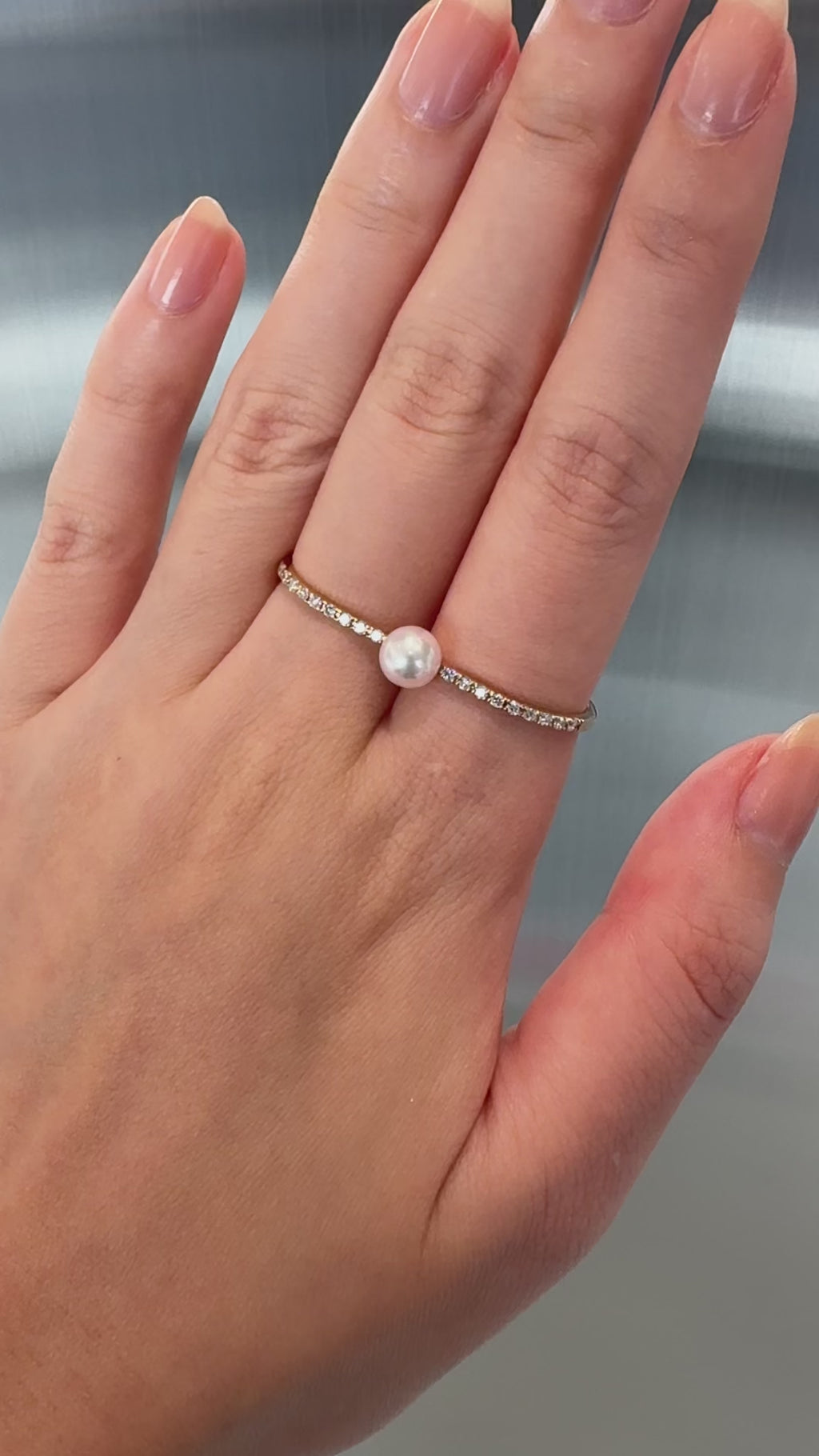 Petite Pearl Double Finger Ring - PRMAL